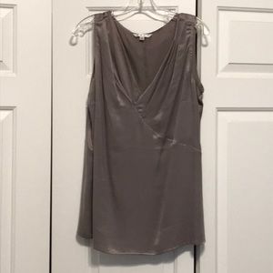 Grey beige silk tank
